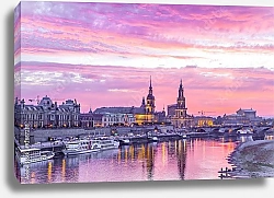 Постер Германия, Дрезден. Пурпурный закат