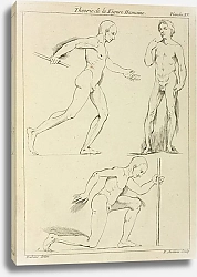 Постер Рубенс Петер (Pieter Paul Rubens) Three male figures, one striding and one kneeling