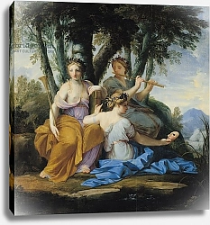 Постер Лесюер Эсташ The Muses, Clio, Euterpe and Thalia, c.1652-55