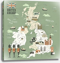 Постер Соединенное Королевство, Карта путешествия