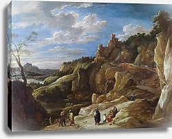 Постер Тенирс Давид Циганка на фоне холмистого пейзажа