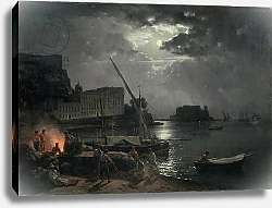 Постер Щедрин Сильвестр View of Naples in Moonlight, 1829
