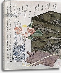 Постер Школа: Японская 19в. Still Life with a Camelia, c.1820