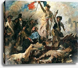 Постер Делакруа Эжен (Eugene Delacroix) Study for Liberty Leading the People