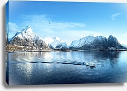Постер Лодка на горном озере, Норвегия
