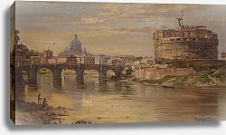 Постер Брандис Антуанетта A View Of The Tiber With Castel Sant Angelo And St. Peters