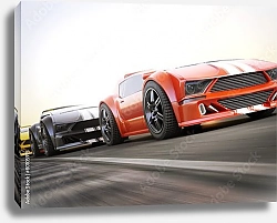 Постер Гонка, мчащиеся экзотические спортивные автомобили