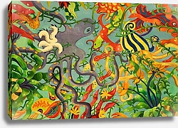 Постер Осьминог в водорослях