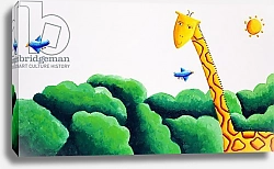 Постер Николс Жюли (совр) Giraffe and Birds, 2002