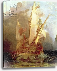Постер Тернер Уильям (William Turner) Ulysses Deriding Polyphemus, detail of ship, 1829