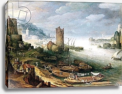 Постер Брил Поль River Scene with a Ruined Tower