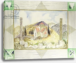 Постер Чейз Майкл (совр) Temple in Hosios Lukas Country from the Greek Experience Series, 1989