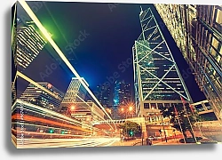 Постер Лучи ярких огней, большой город Гонконг, Китай