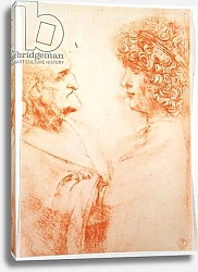 Постер Леонардо да Винчи (Leonardo da Vinci) Two Heads in Profile, c.1500