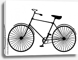 Постер Старый викторианский силуэт велосипеда