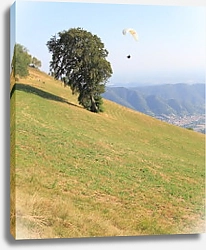 Постер Параплан над склоном горы