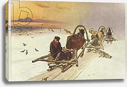 Постер Прянишников Илларион Group of sleighs in Russia, 1871