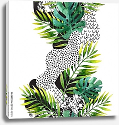 Постер Абстрактные летние тропические листья 2