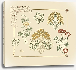 Постер Ориоль Джордж Abstract design based on leaves and trumpet-shaped flowers