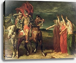 Постер Чассеро Теодор Macbeth and the Three Witches, 1855