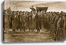 Постер Школа: Английская 20в. Trotsky, Russia's Bolshevist Commisary for War, inspecting a regiment of the Letts, who formed the elite of the Red Army, 1914-19