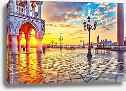 Постер Площадь Сан-Марко на рассвете, Венеция, Италия