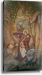 Постер Швинд Моритц St. Elisabeth's Departure from Wartburg Castle, c.1854/55