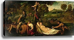 Постер Тициан (Tiziano Vecellio) Pardo Venus or Jupiter and Antiope