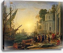 Постер Лоррен Клод (Claude Lorrain) Cleopatra Disembarking at Tarsus, 1642