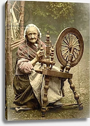 Постер Irish Spinning Wheel County Galway, 1890