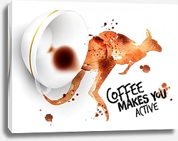 Постер Плакат с кенгуру из дикого кофе