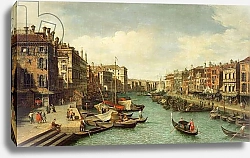 Постер Каналетто (Giovanni Antonio Canal) The Grand Canal near the Rialto Bridge, Venice, c.1730