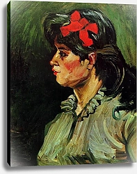 Постер Ван Гог Винсент (Vincent Van Gogh) Портрет женщины с красной лентой