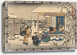 Постер Утагава Хирошиге (яп) Oishi Leaving Home in Snow