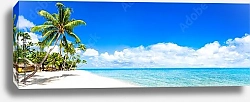 Постер Пляжная панорама с бирюзовым синим морем
