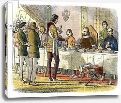 Постер Дойл Джеймс Prince Edward serves king John of Artois at table after having defeated him at Poitiers