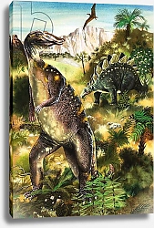 Постер Школа: Английская 20в. Dinosaurs, illustration from 'When Monsters Ruled the Earth'