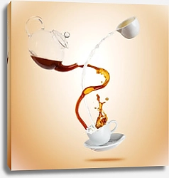 Постер Летающий чайник с чаем и молоком