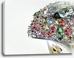 Постер Кольцо с разноцветными бриллиантами