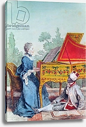 Постер Кармонтель Луи Portrait of Mademoiselle Desgots of Saint-Domingue with her slave Laurent