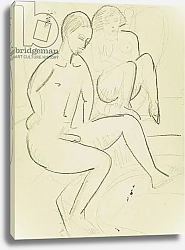Постер Кирхнер Людвиг Эрнст Young Couple in the Bathroom; Junges Paar beim Bad, c.1923-1925