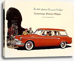 Постер Неизвестен The 1955 Studebaker Commander V-8 Regal Conestoga station wagon for six passengers