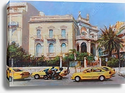 Постер Улица с такси, Афины, Греция