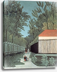 Постер Руссо Анри (Henri Rousseau) Landscape in Montsouris Park with five figures, 1910