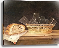 Постер Стоскопф Себастьян Basket of Glasses and a Meat Pie, before 1630