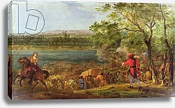 Постер Мюлен Адам The Arrival of the Pontoneers for the Crossing of the Rhine, late 17th century