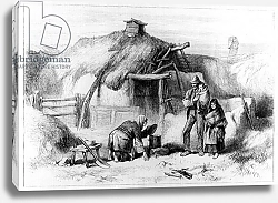 Постер Школа: Ирландская 19в. Bog-Trotters Cabin, from 'The Illustrated London News' 1879