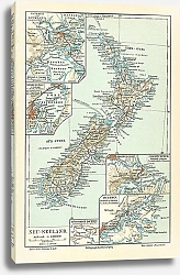 Постер Карта Новой Зеландии