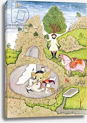 Постер Школа: Индийская 17в. Rustam killing the White Demon, from the 'Shahnama'