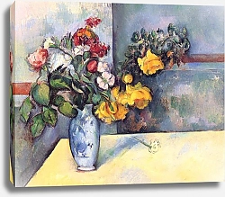 Постер Сезанн Поль (Paul Cezanne) Натюрморт с цветами в вазе 2